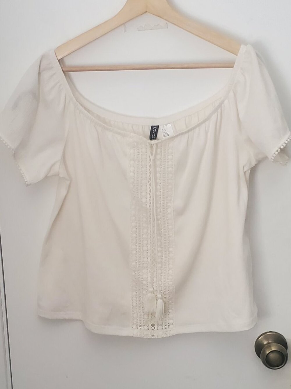 H&M Divided Peasant Boho Top Women's Size L